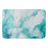 ミントアクアインクマーブル バスマット (正面)