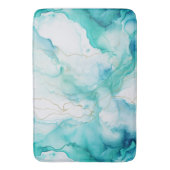 ミントアクアインクマーブル バスマット (正面縦)