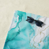 ミントアクアインクマーブル ビーチタオル (インサイチュ)