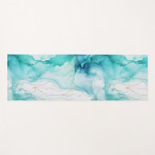 ミントアクアインクマーブル ヨガマット (正面(横))