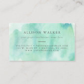 ミントアクアウォーターカラーモダンプロフェッショナル 名刺 (裏面)