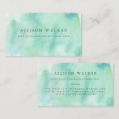 ミントアクアウォーターカラーモダンプロフェッショナル 名刺 (正面/裏面)