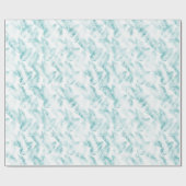 ミントアクアグラデーショントロピカル葉 ラッピングペーパー (フラット)