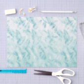 ミントアクアグラデーショントロピカル葉 薄葉紙 (クラフト)