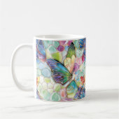 ミントアクアパープルピンク蝶 コーヒーマグカップ (左)
