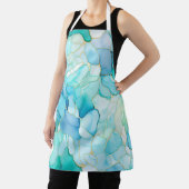 ミントアクアパール金ゴールドマーブル エプロン (インサイチュ)
