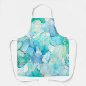 ミントアクアパール金ゴールドマーブル エプロン (正面)