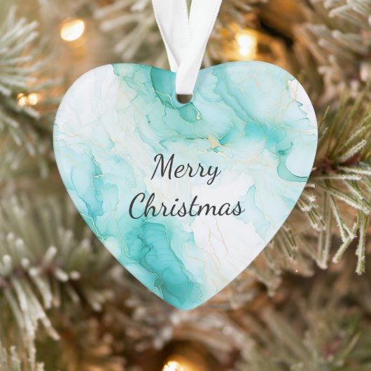 ミントアクアパール金ゴールドマーブル オーナメント (ツリー)