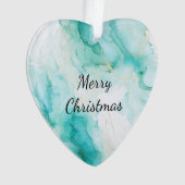 ミントアクアパール金ゴールドマーブル オーナメント (正面)