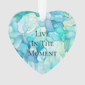 ミントアクアパール金ゴールドマーブル オーナメント (正面)