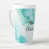 ミントアクアパール金ゴールドマーブル カフェラテマグ (左アングル)