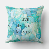 ミントアクアパール金ゴールドマーブル クッション (正面)