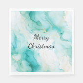 ミントアクアパール金ゴールドマーブル スタンダードランチョンナプキン (正面)