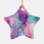 ミントアクアパール金ゴールドマーブル セラミックオーナメント (裏面)