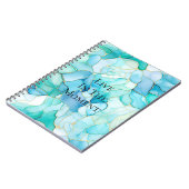 ミントアクアパール金ゴールドマーブル ノートブック (左側)