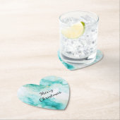 ミントアクアパール金ゴールドマーブル ペーパーコースター (インサイチュ)