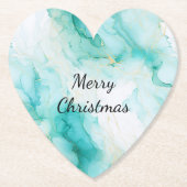 ミントアクアパール金ゴールドマーブル ペーパーコースター (正面)