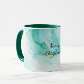 ミントアクアパール金ゴールドマーブル マグカップ (正面左)