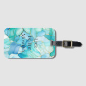ミントアクアパール金ゴールドマーブル ラゲッジタグ (正面横)
