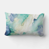 ミントアクアパール金ゴールドマーブル ランバークッション (裏面)