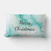 ミントアクアパール金ゴールドマーブル ランバークッション (正面)