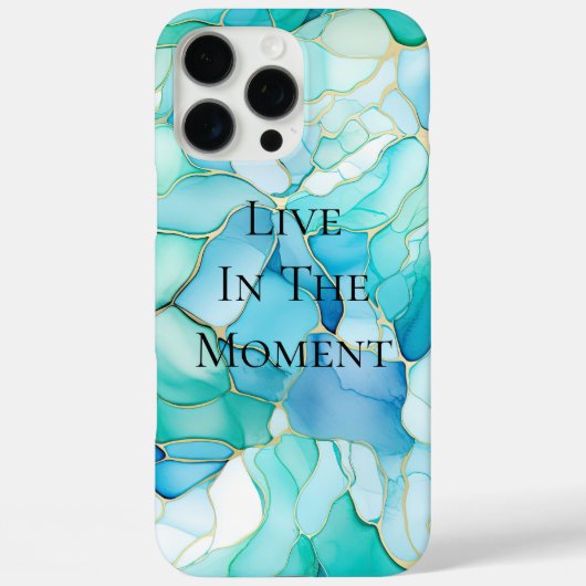 ミントアクアパール金ゴールドマーブル Case-Mate iPhoneケース (裏面)