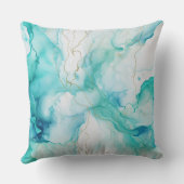 ミントアクアブルーインクマーブル クッション (裏面)