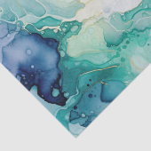 ミントアクアブルーインクマーブル 薄葉紙 (詳細)