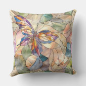 ミントアクアブルーパープル蝶 クッション (裏面)