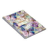 ミントアクアブルーパープル蝶 ノートブック (右側)
