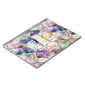 ミントアクアブルーパープル蝶 ノートブック (左側)