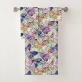ミントアクアブルーパープル蝶 バスタオルセット (インサイチュ)