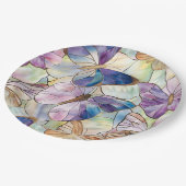 ミントアクアブルーパープル蝶 ペーパープレート (アングル)