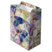 ミントアクアブルーパープル蝶 ミディアムペーパーバッグ (裏面アングル)