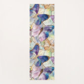 ミントアクアブルーパープル蝶 ヨガマット (正面)