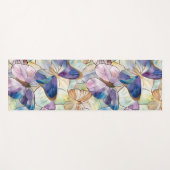 ミントアクアブルーパープル蝶 ヨガマット (正面(横))
