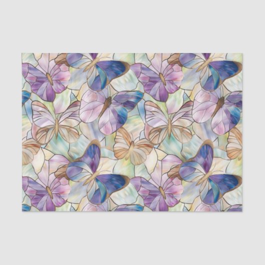ミントアクアブルーパープル蝶 薄葉紙 (正面)