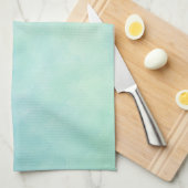 ミントアクアブルー絞り染めウォーターカラー キッチンタオル (四つ折り)
