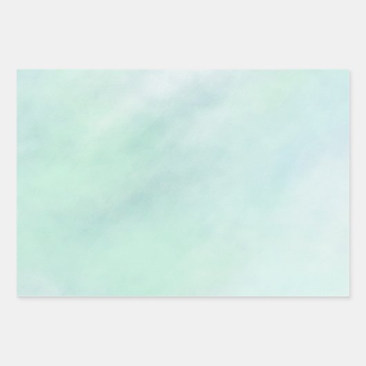 ミントアクアブルー絞り染めウォーターカラー ラッピングペーパーシート (正面3)