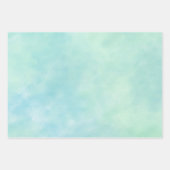 ミントアクアブルー絞り染めウォーターカラー ラッピングペーパーシート (正面)