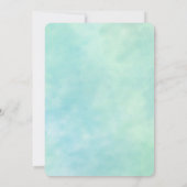 ミントアクアブルー絞り染めウォーターカラー 招待状 (裏面)