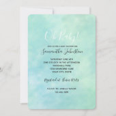 ミントアクアブルー絞り染めウォーターカラー 招待状 (正面)