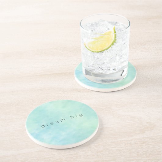 ミントアクアブルー絞り染め水彩 コースター (側面)