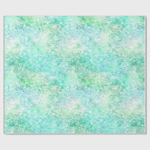 ミントアクア紙吹雪グリッターユニコーン ラッピングペーパー (フラット)