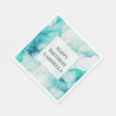 ミントアクア金ゴールドインクマーブル スタンダードランチョンナプキン (角)