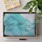 ミントアクア金ゴールドインクマーブル 薄葉紙 (ギフト)