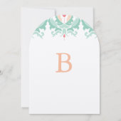 ミントアンドピーチダマスウェディング招待状 招待状 (裏面)