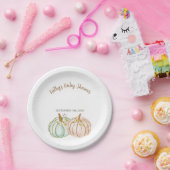 ミントアンドピーチパンプキンパーティー紙プレート ペーパープレート (パーティー)