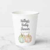 ミントアンドピーチパンプキン金ゴールドグリッターホワイト紙 紙コップ (裏面)