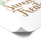 ミントアンドピーチパンプキン金ゴールドスウィートトリートサイン ポスター (角)